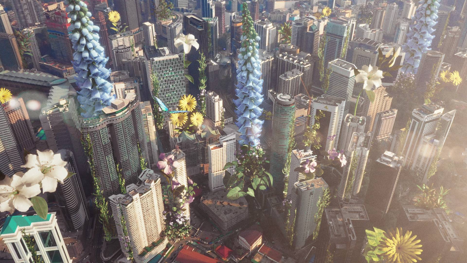 SC Accelerating Zero Thumbnail Skyline of buildings and flowers