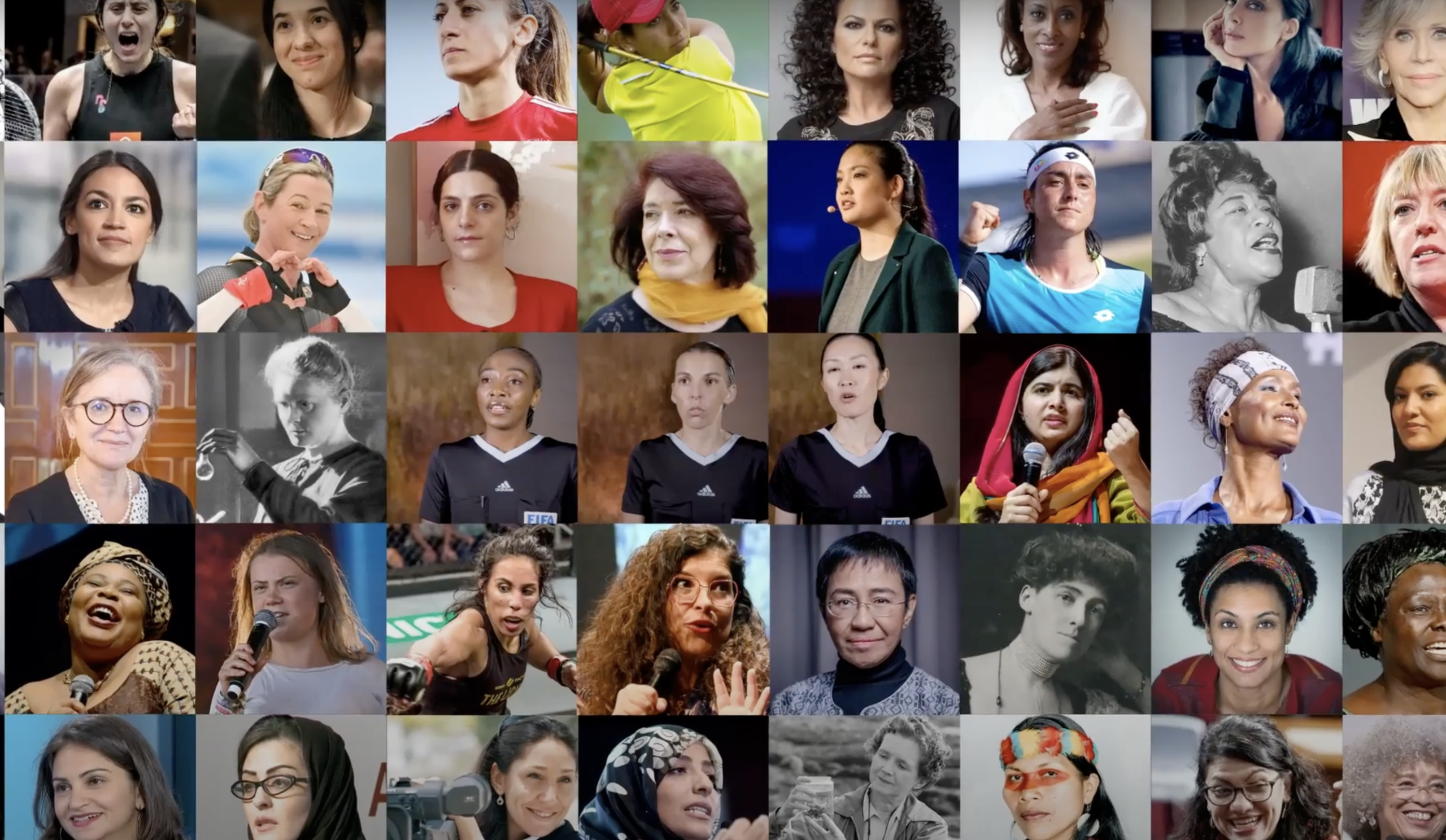 Collage of impactful women including the three first female refs to referee the FIFA World Cup