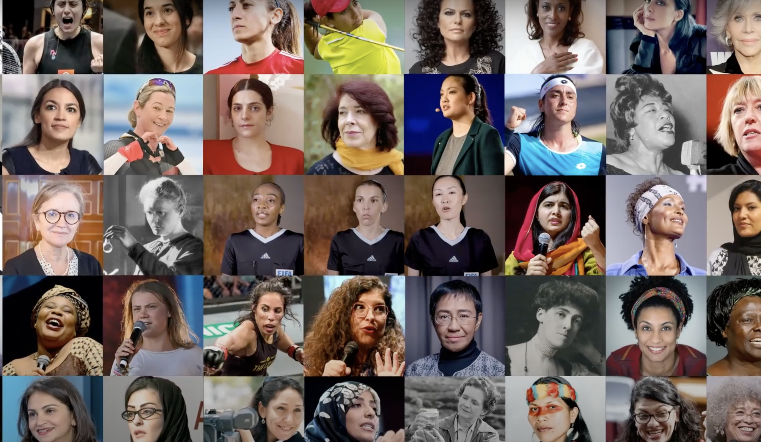 Screen Shot 2023-06-12 at 7.01.07 PM Collage of impactful women including the three first female refs to referee the FIFA World Cup