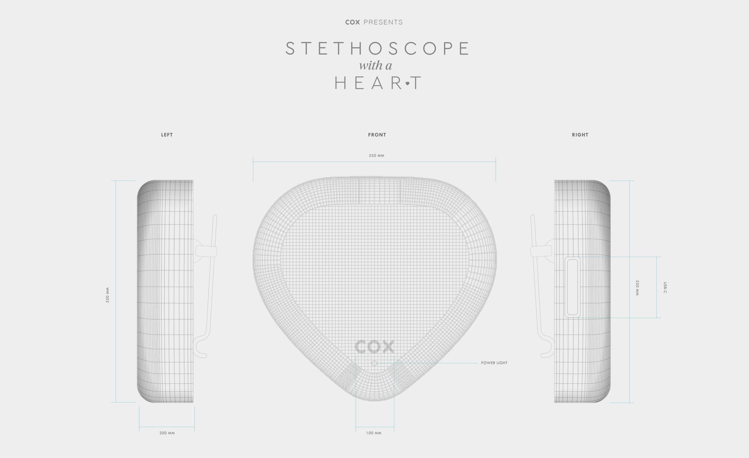 Supporting Image 2 A product diagram of the Stethoscope With a Heart product