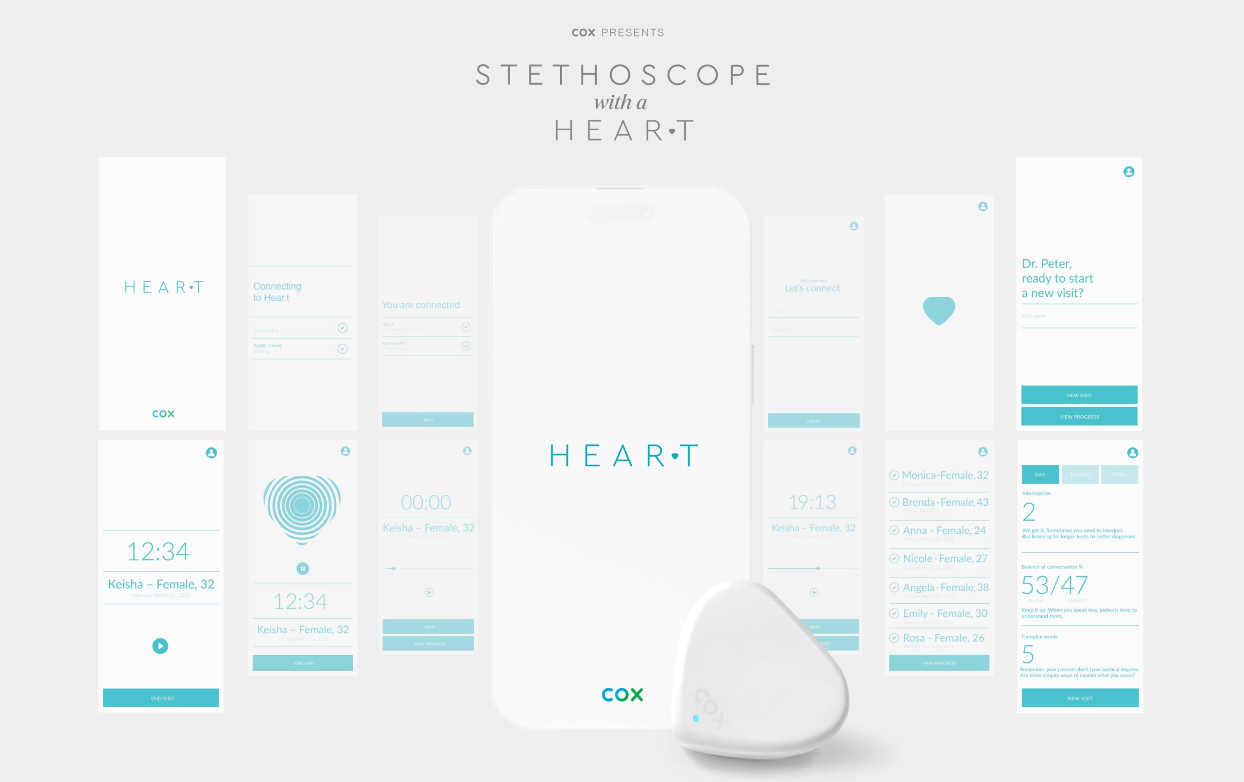 Supporting Image 4 App display of the Stethoscope With a Heart software that goes with the product