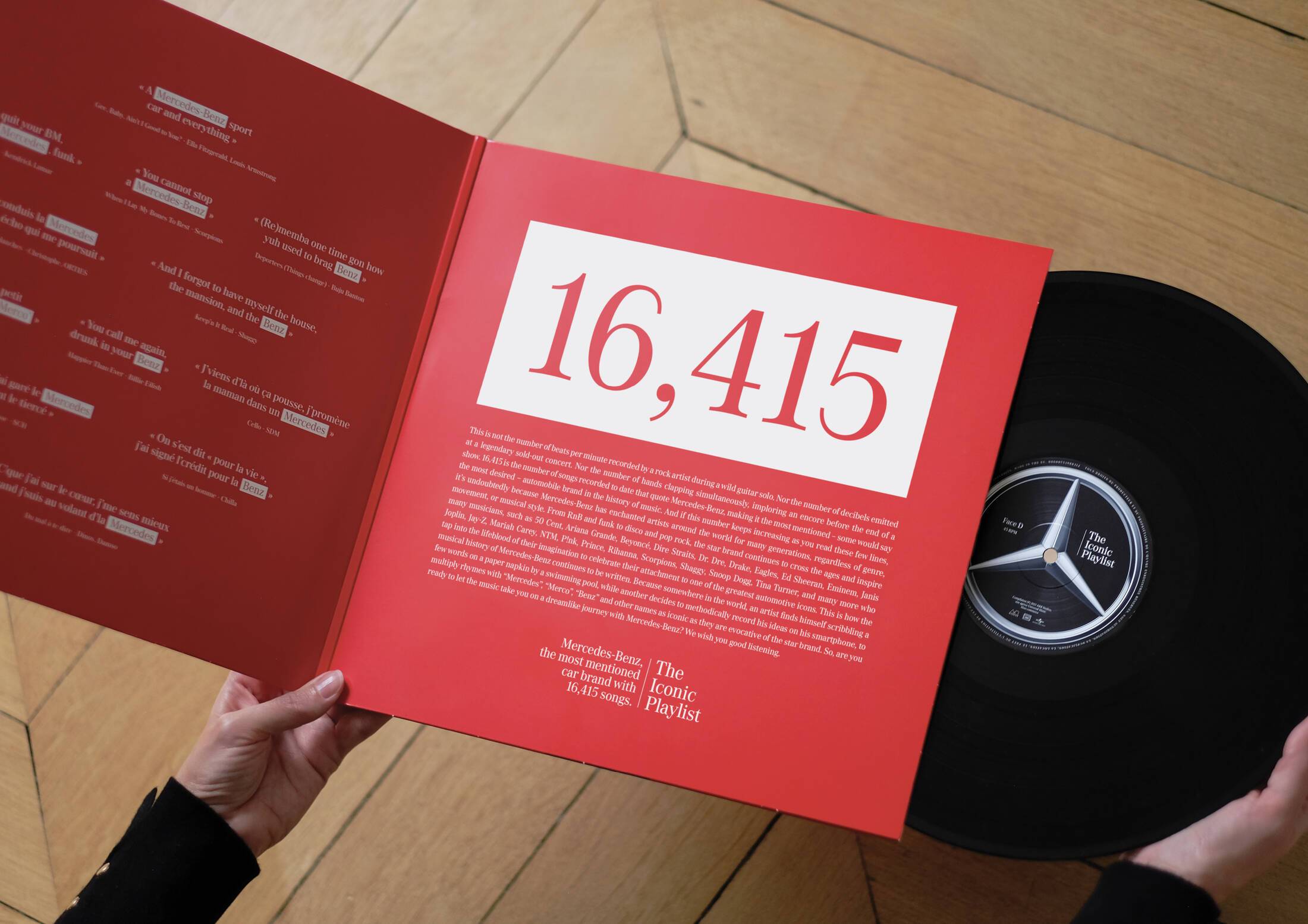 Mercedes-Benz Iconic Playlist vinyl cover art inside