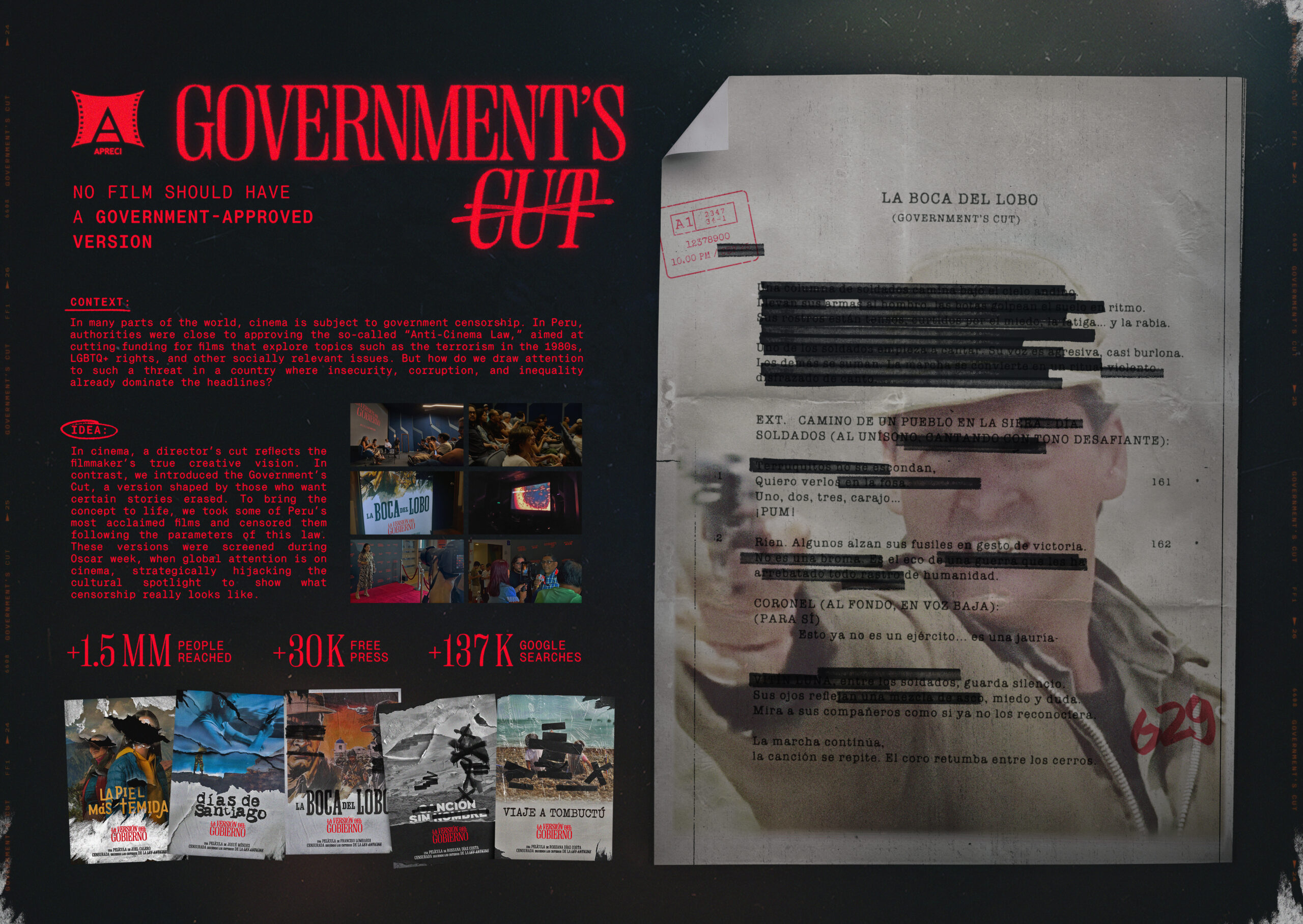 GOVERNMENT'S CUT